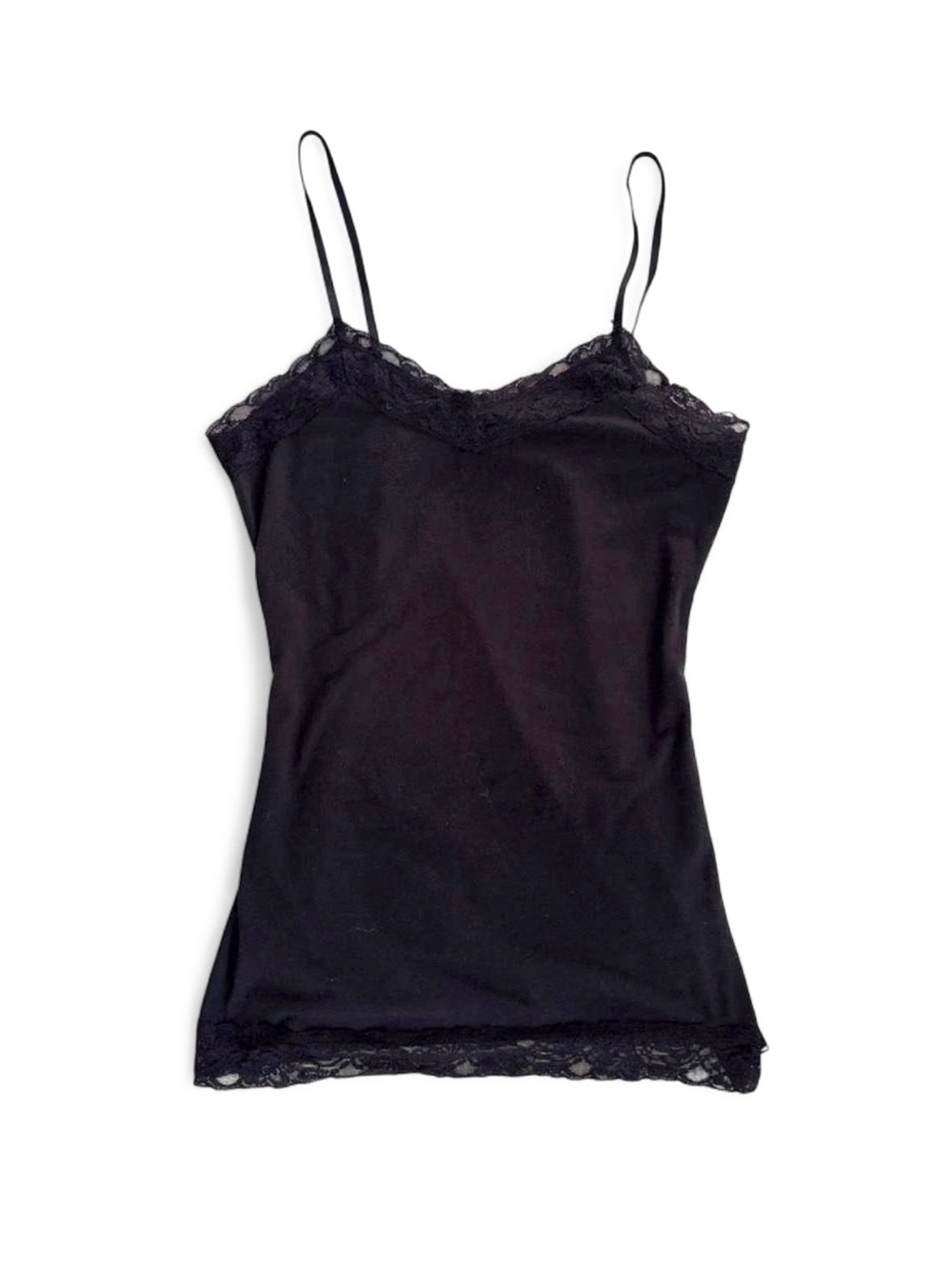 y2k black lace trim cami size M